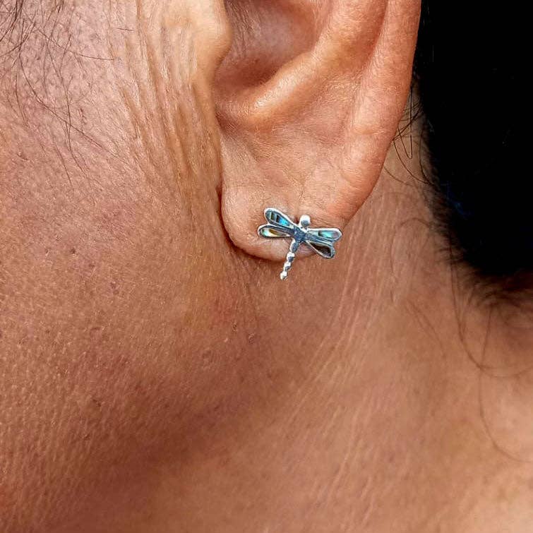 Abalone Dragonfly Studs