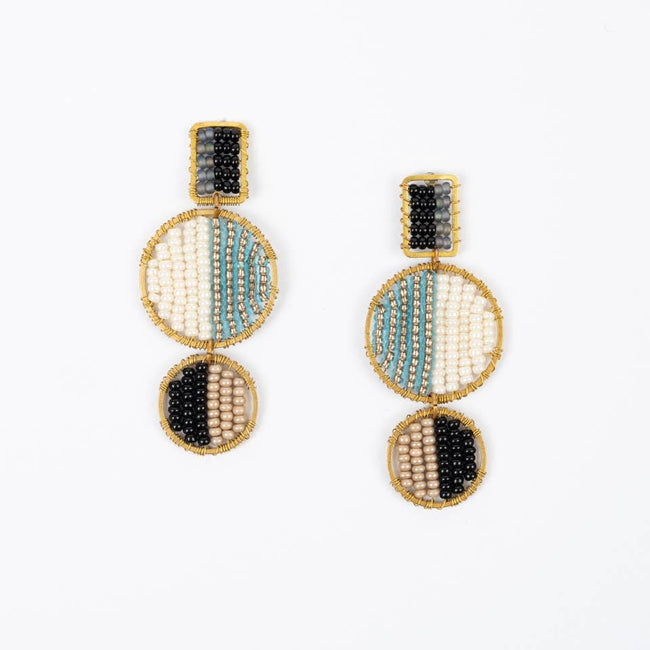 Mod Block Earrings: Taupe