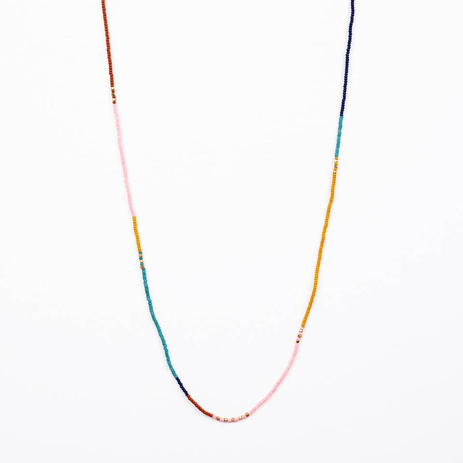 Beaded Stretch Necklace /Wrap Bracelet: Deep Pop