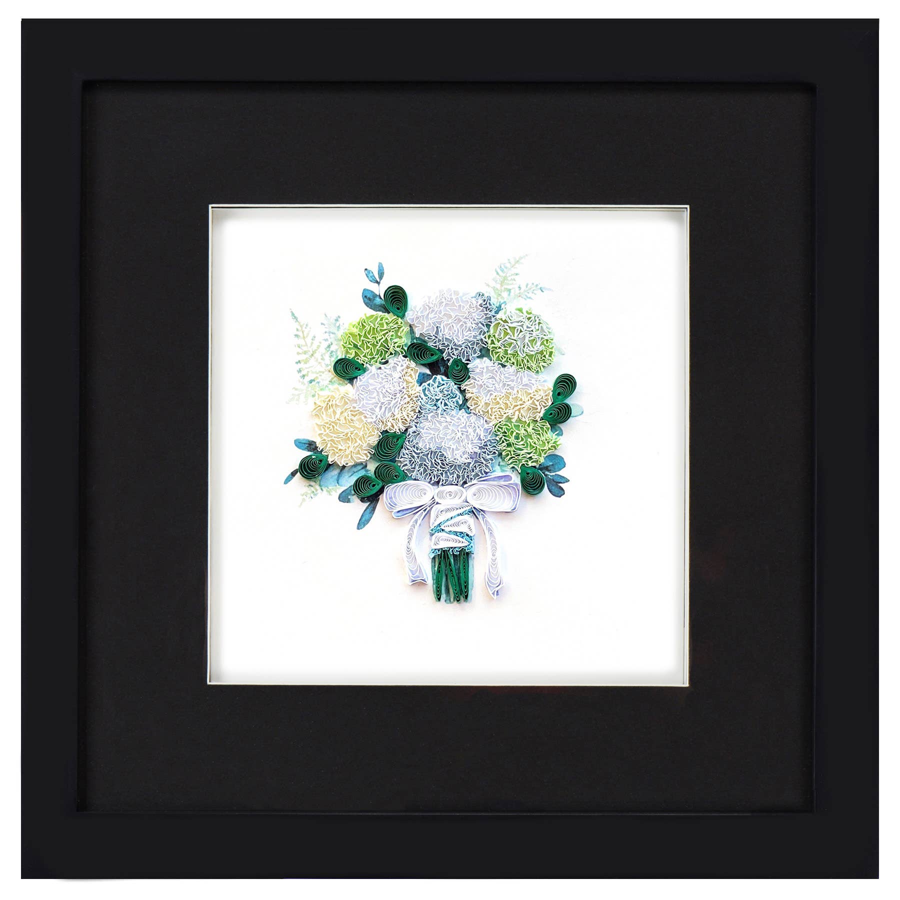Quilled Hydrangea Wedding Bouquet Greeting Card