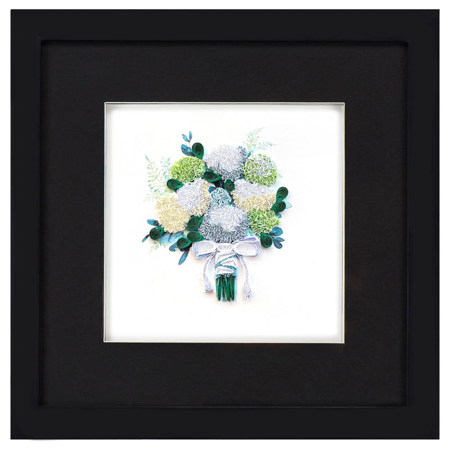Quilled Hydrangea Wedding Bouquet Greeting Card