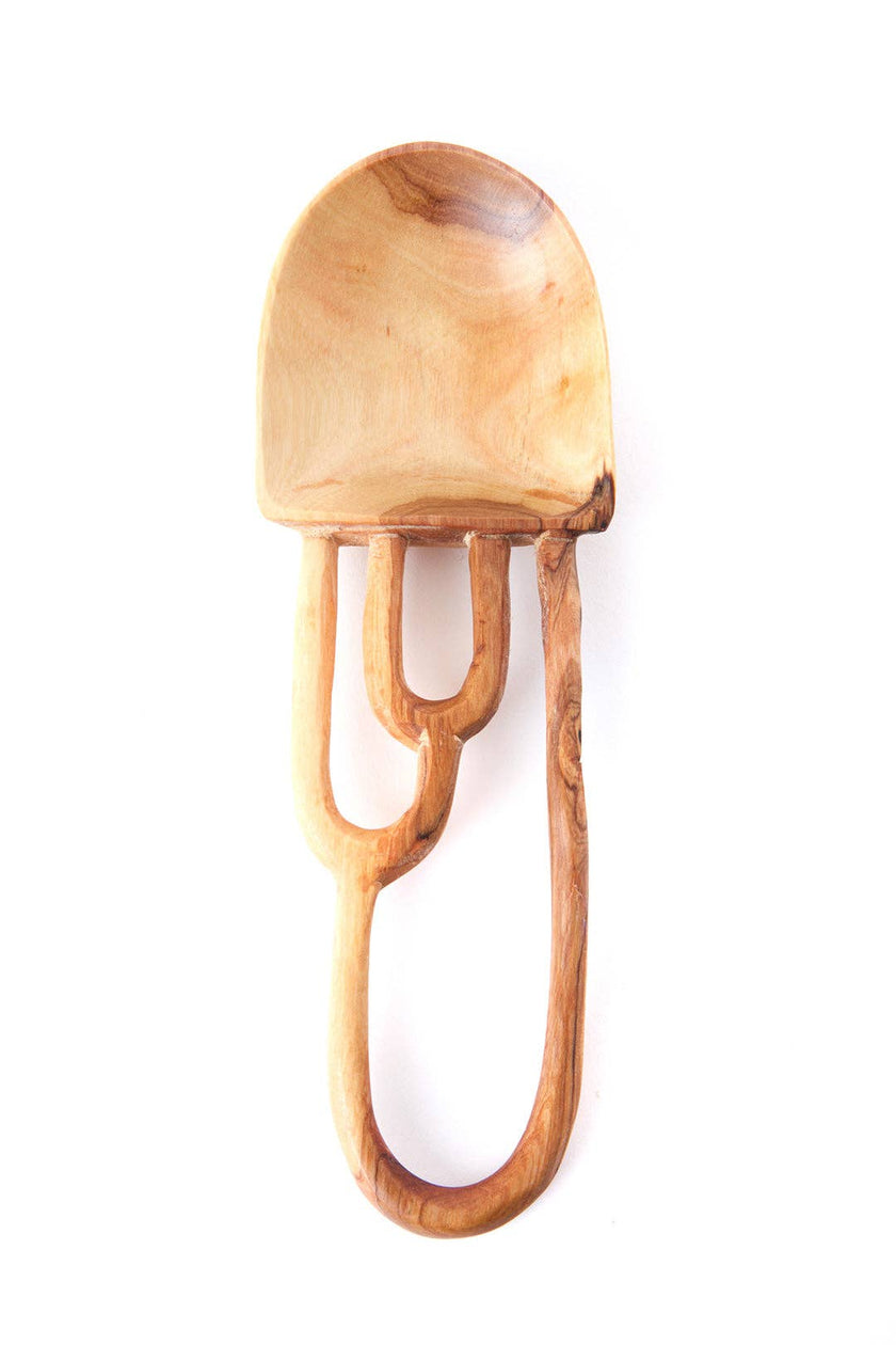 Triple Loop Olive Wood Rice Spoon