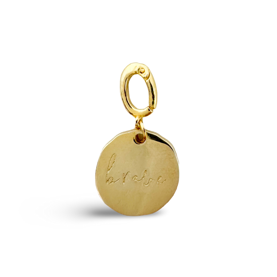 BRAVE Morse Code Gold Charm