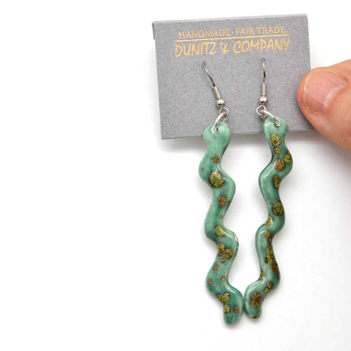 Ceramic Squiggle Dangle Earrings