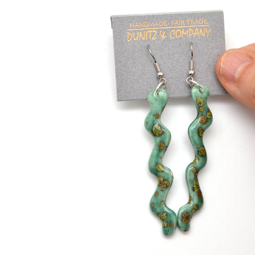 Ceramic Squiggle Dangle Earrings