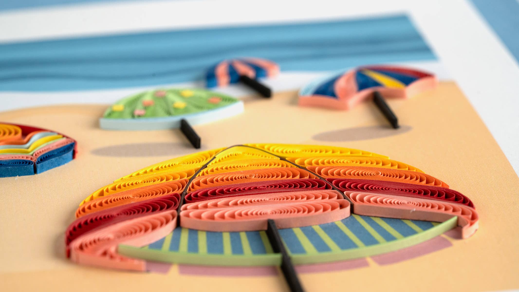 Colorful Beach Umbrellas Greeting Card