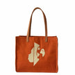 Canvas Tote Bag – Leather Handle Shoulder Bag: Navy blue