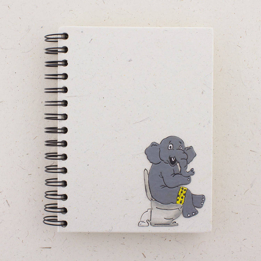 Large Notebook: Elephant on Toilet