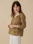 Tulum Tassel Top Olive Ikat: Olive Ikat / S