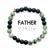 8mm Morse Code Bracelet Men's Extended Size | FATHER: Onyx & Jasper