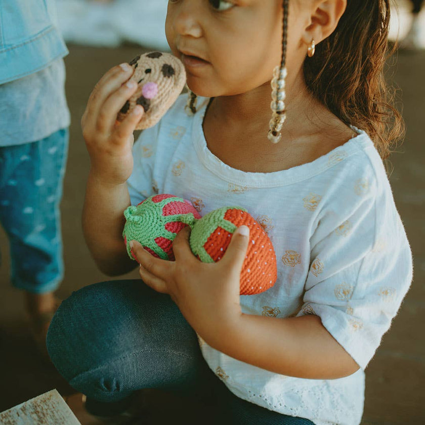 Pretend Play Food Rattle - Strawberry