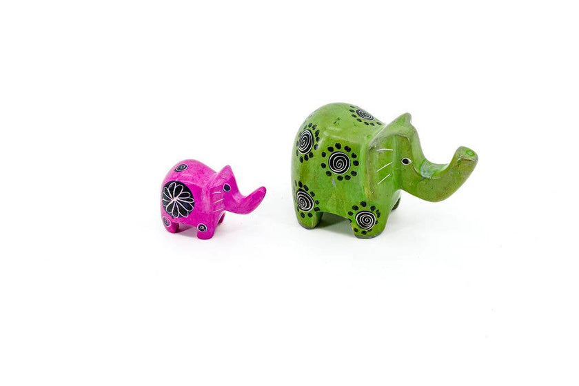Soapstone Elephant Figurine: Assorted Colors