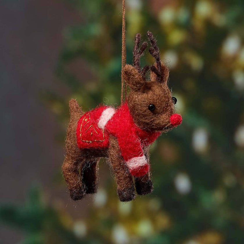 Festive Reindeer Christmas Ornament