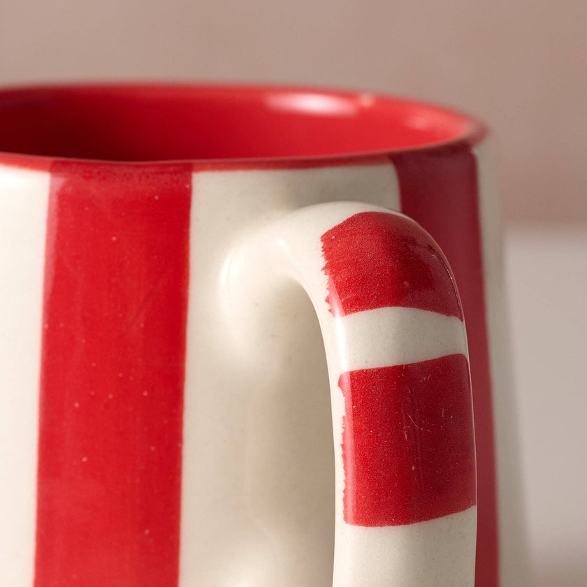 Kahda Striped Mug - Red