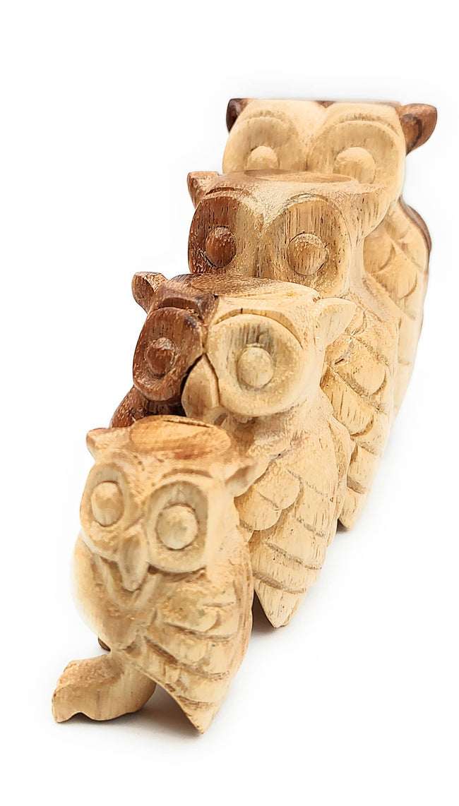Natural Wooden Hooting Owl - 2 Inch