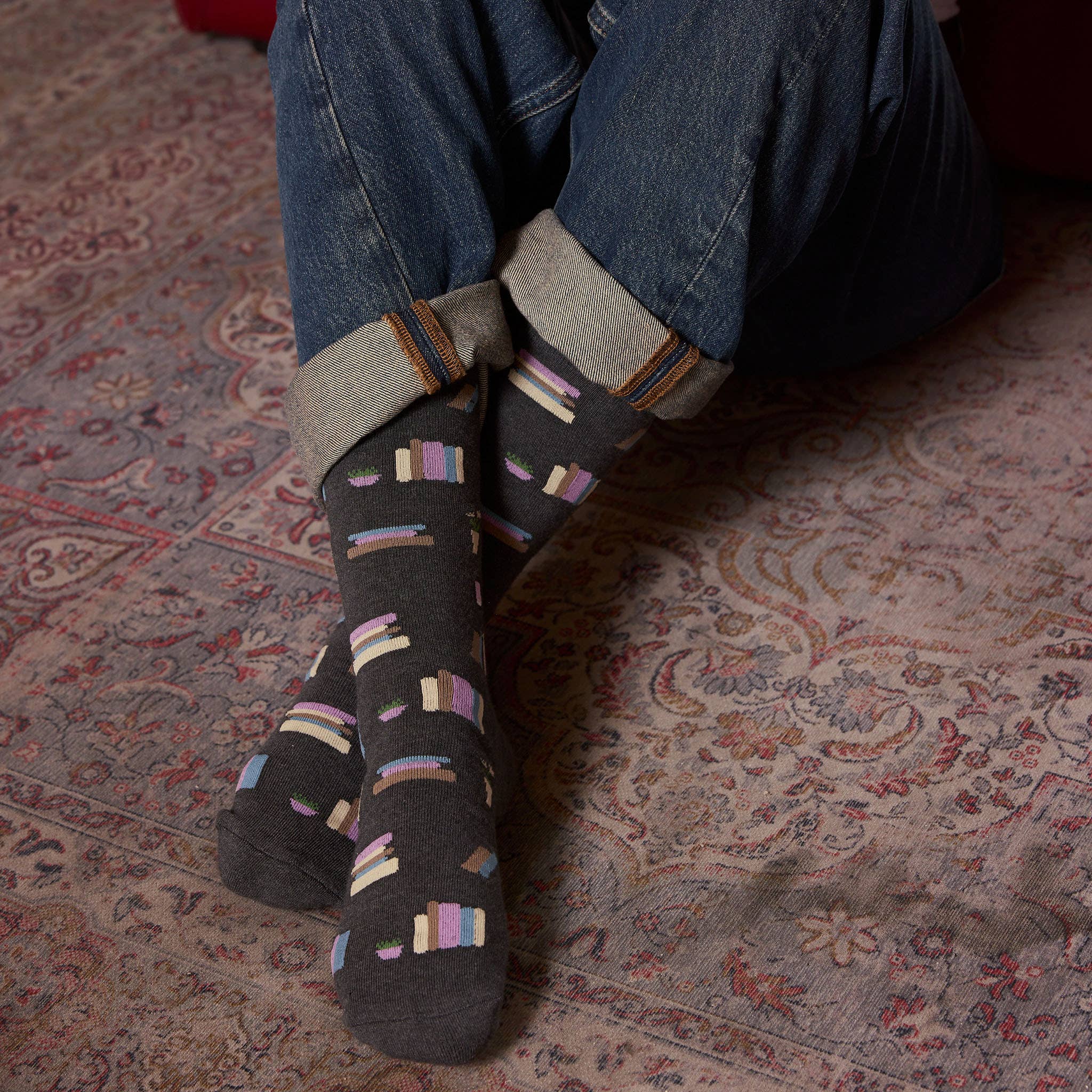 Socks that Give Books: Gray Bookshelves