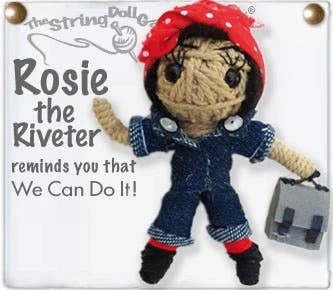 Rosie the Riveter String Doll Keychain