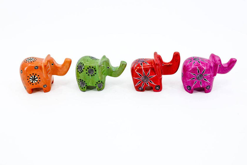 Soapstone Elephant Figurine: Assorted Colors
