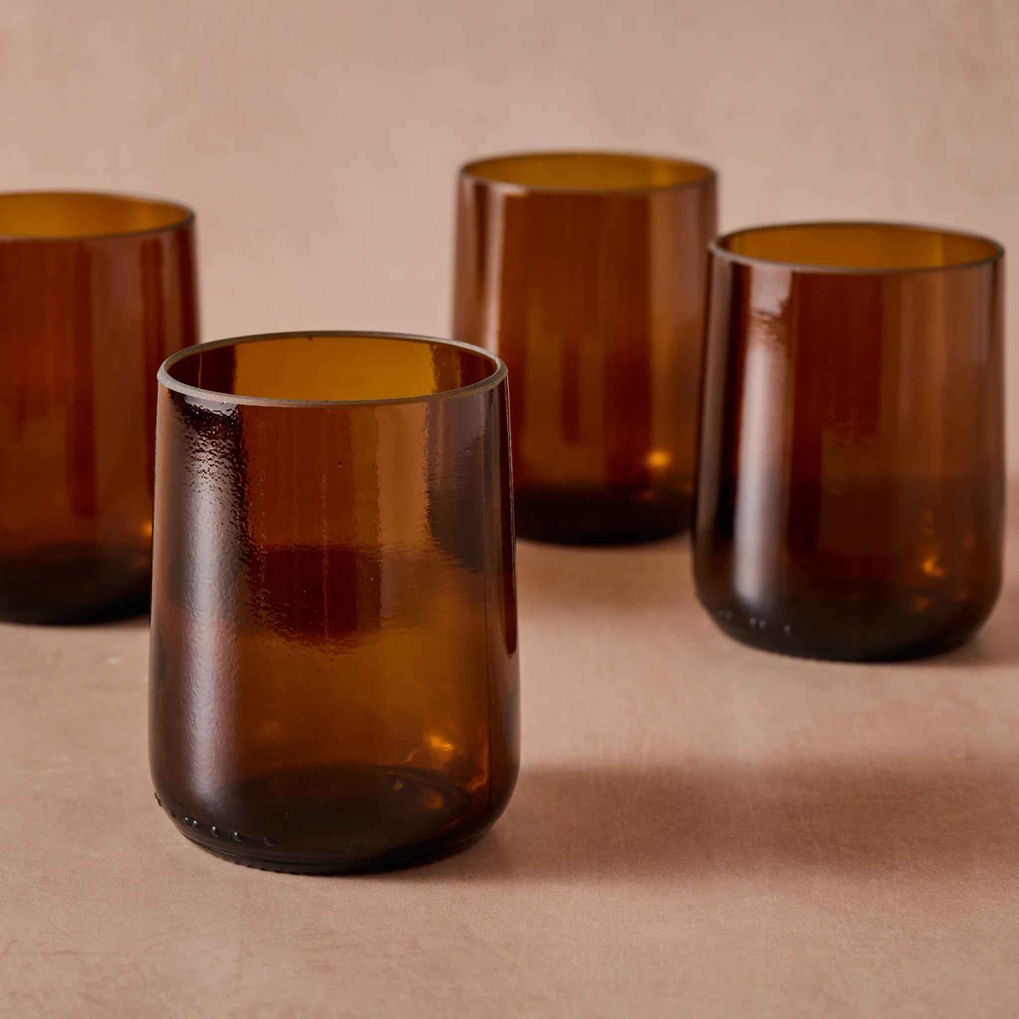 Gronn Upcycled Tumbler, 8 Oz Amber - Set of 4