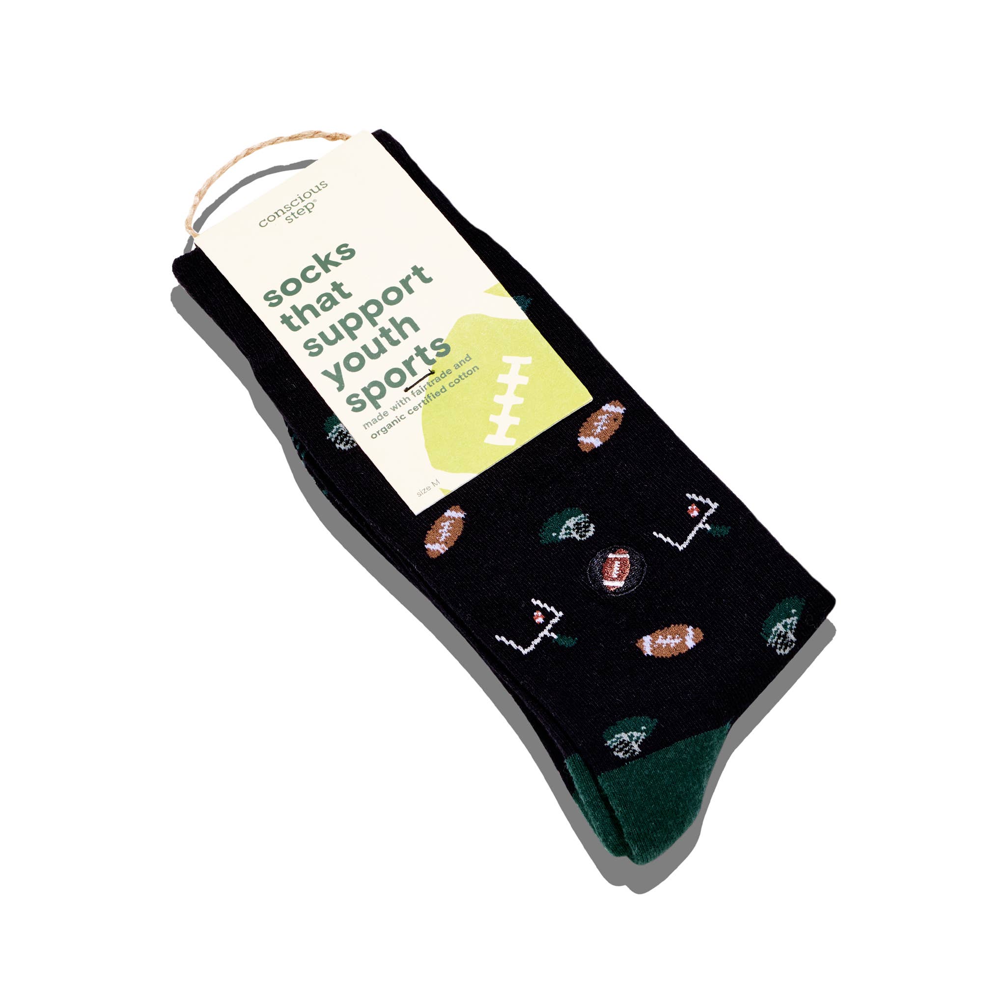 Socks that Support Youth Sports: Black Footballs