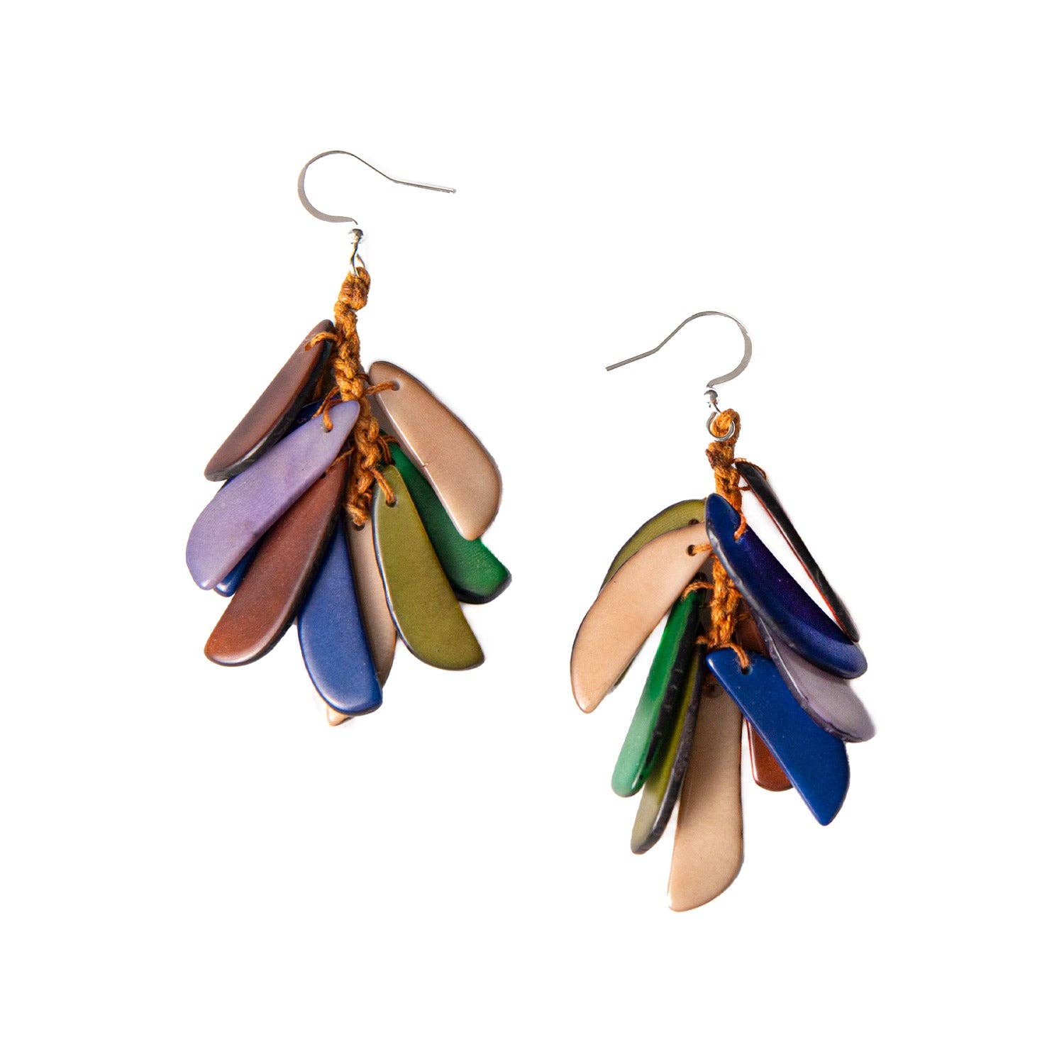 Kendra Earrings: Royal Blue/Lavender Combo
