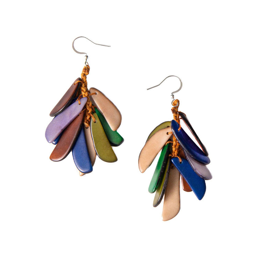 Kendra Earrings: Royal Blue/Lavender Combo