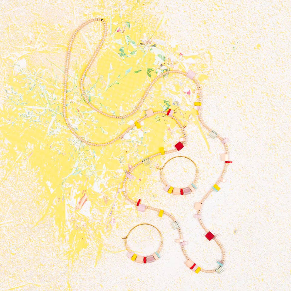 Tila Hoop Earrings: Blue Denim