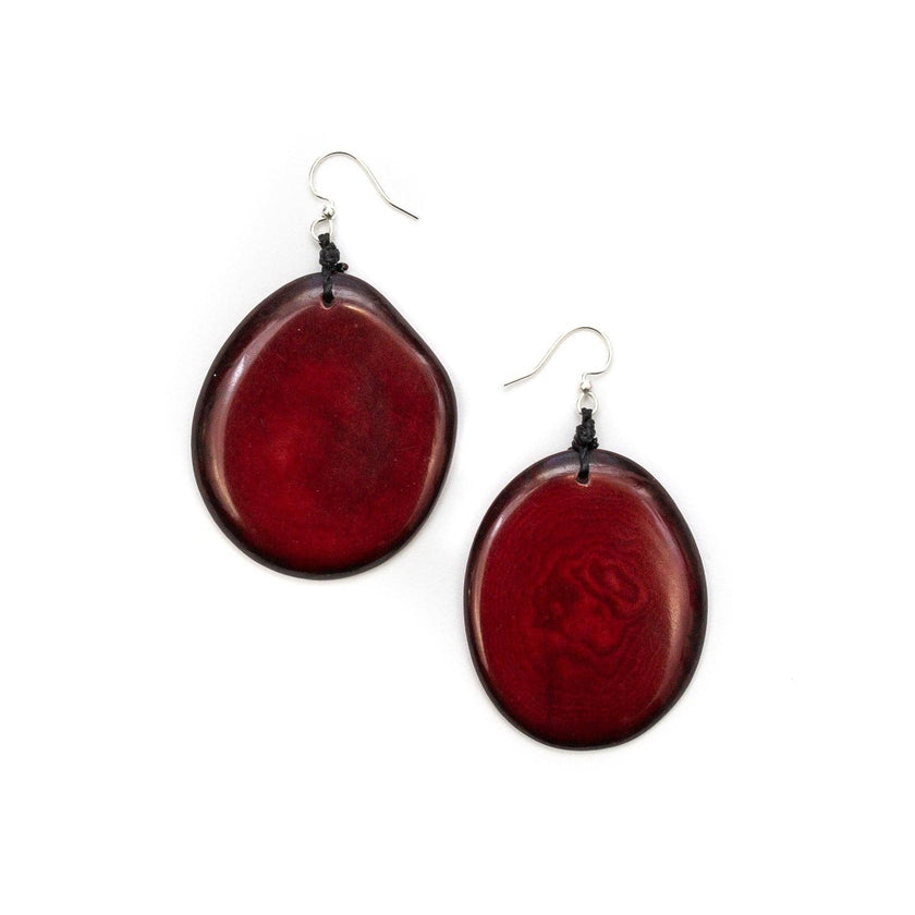 Amigas Earrings: Dark Red