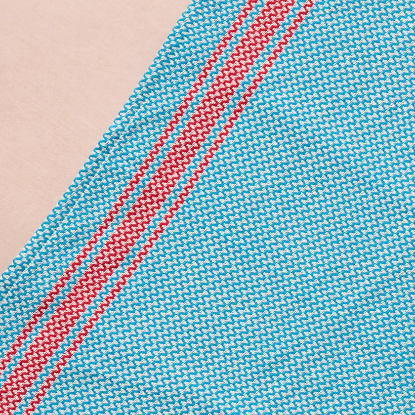 Matbakh Cotton Tea Towel - Aqua with Red
