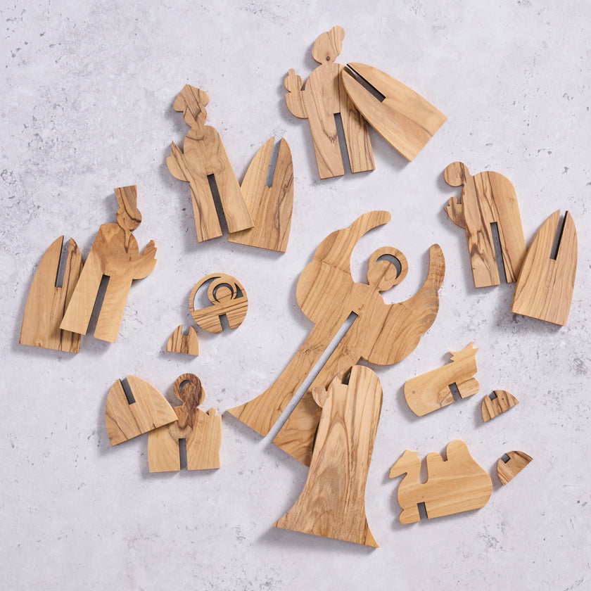 Collapsible Olive Wood Nativity