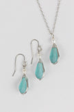 Aqua Pearl Silver Drop Earrings