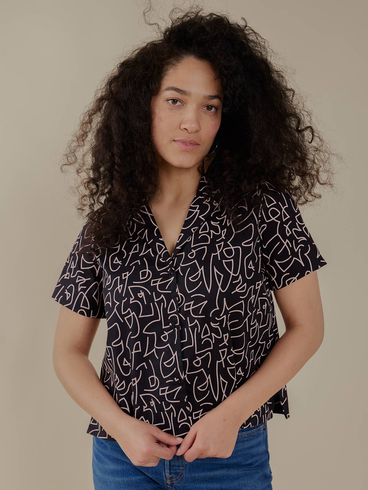 Camp Shirt Black Lines: Black Lines / S