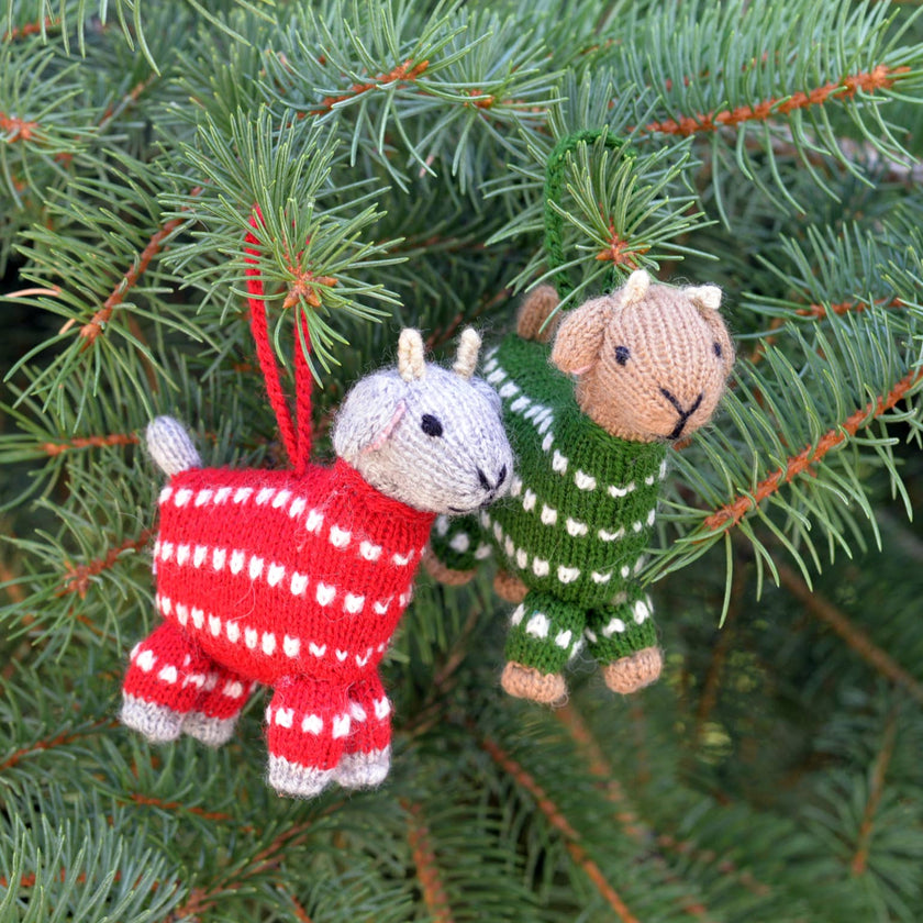 Baby Goats in Pajamas Ornament -Assort.