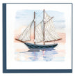 Quilled Schooner at Sunset Greeting Card
