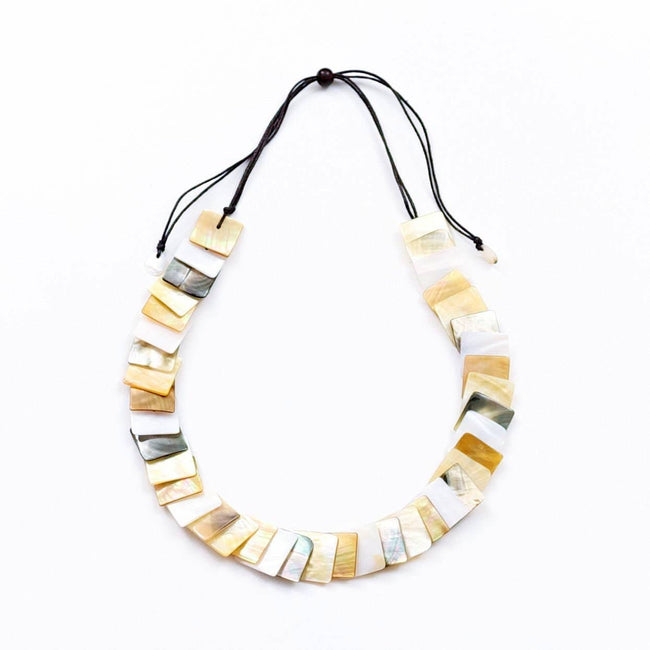 Mother of Pearl Squares Necklace - Playa Multicolor