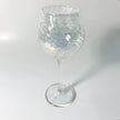 Blown Glass Long Stem Wine Glass: Iridescent Clear