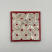 Wood Coaster Inlaid with Mother of Pearl (Set of 4) - Kaleidoscope Red