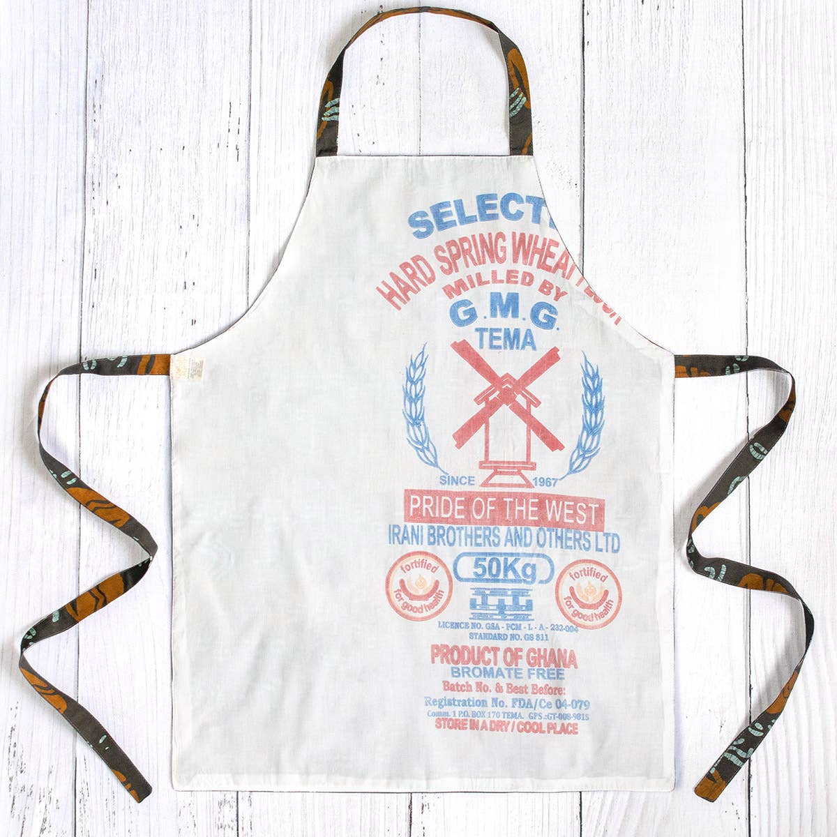 Apron Reversible: Coffee Cups - Brown-Organic
