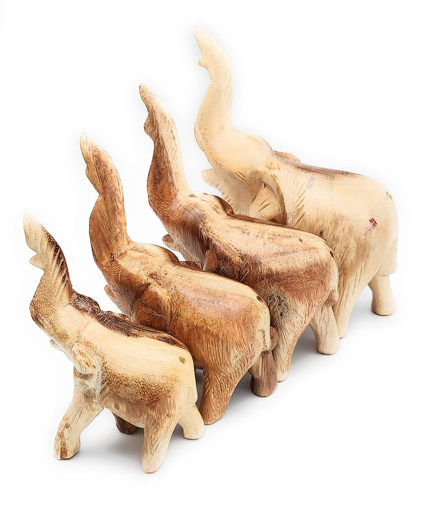 Wooden Trumpeting Elephant