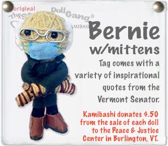 Bernie w/ Mittens String Doll Keychain