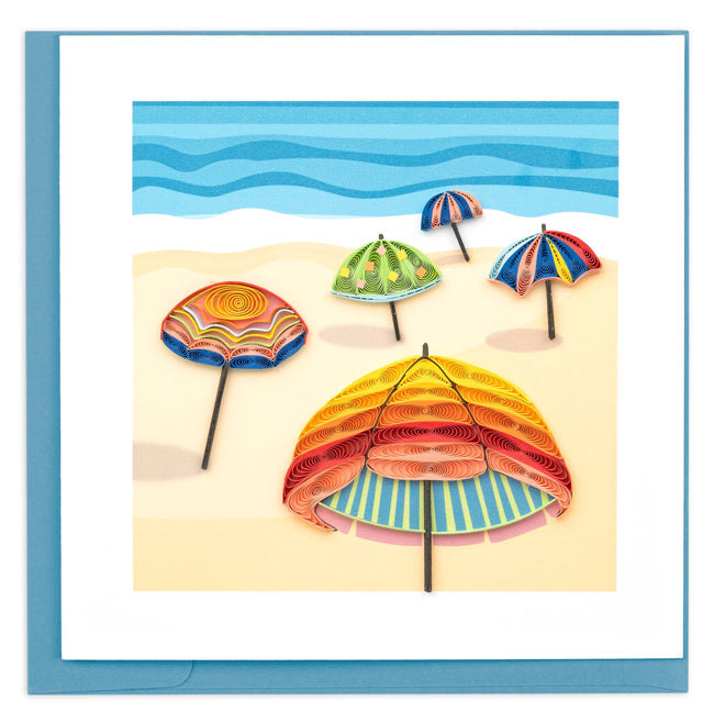 Colorful Beach Umbrellas Greeting Card
