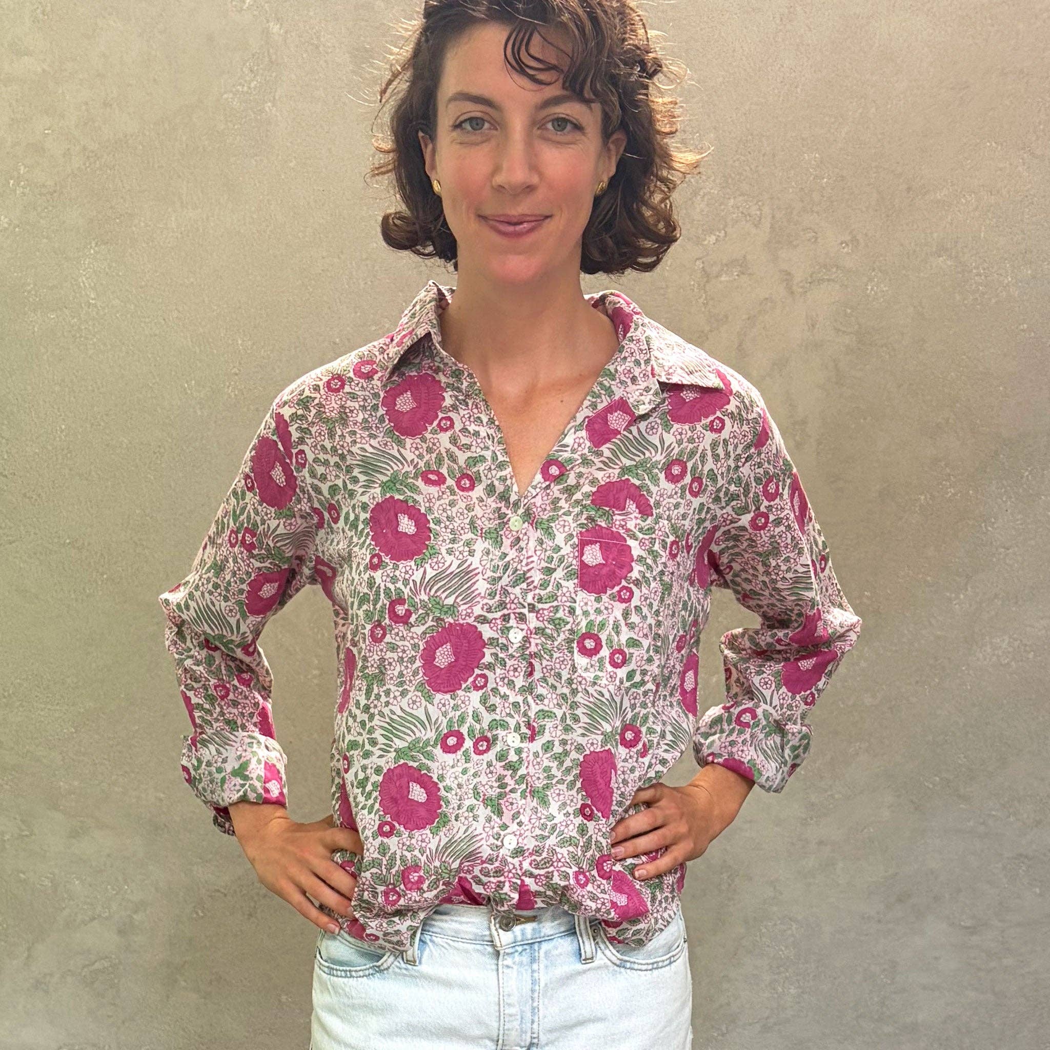 Pali Top- Capri Pink in Lightweight Cotton