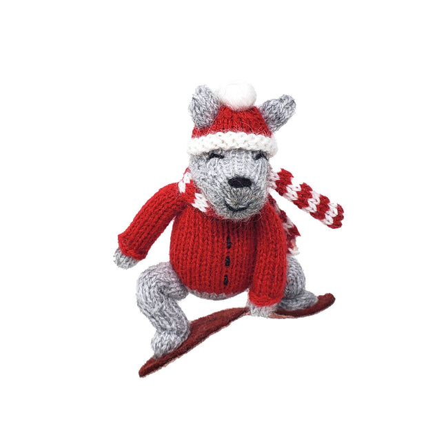 Snowboarding Dog Ornament