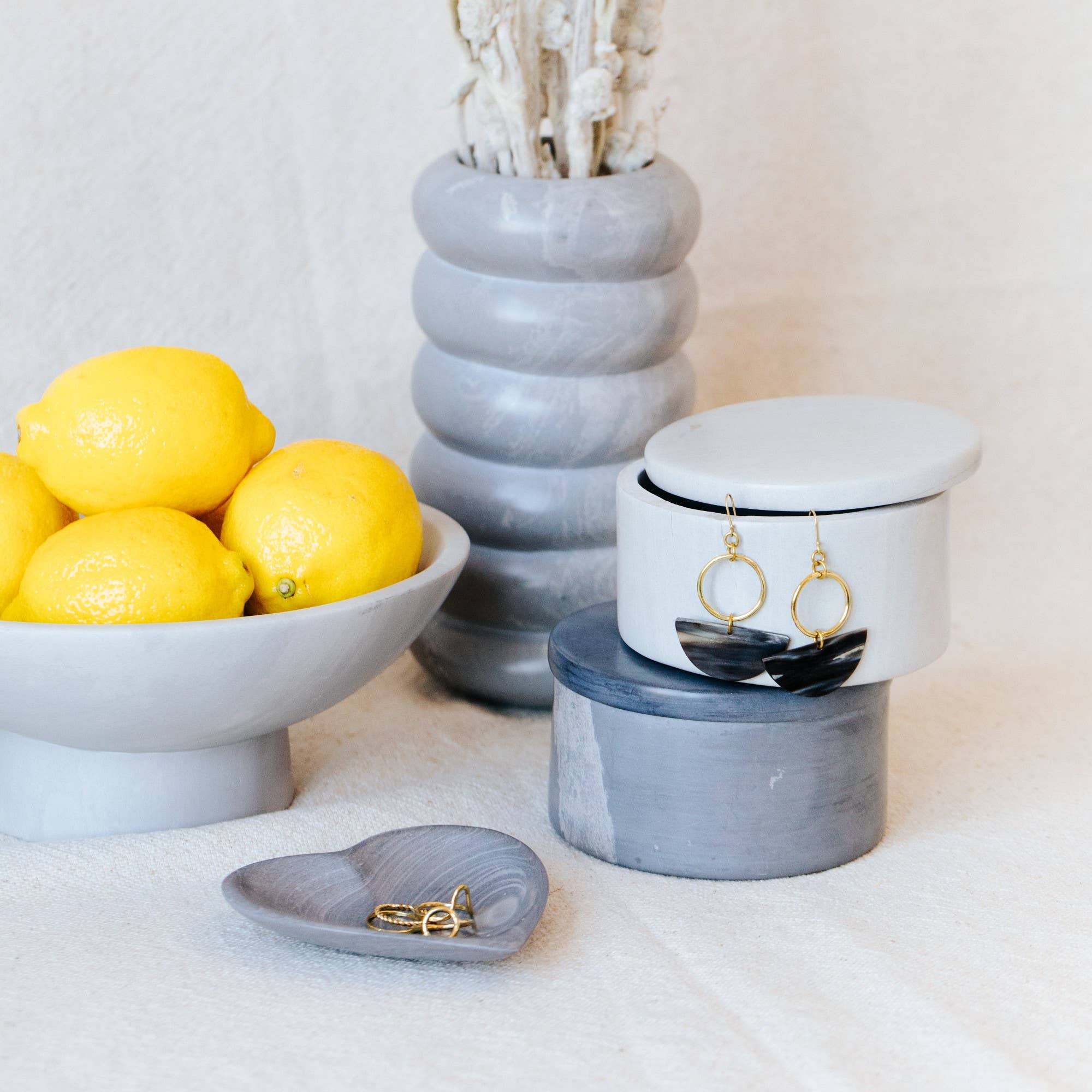 Soapstone Heart Dish: Storm