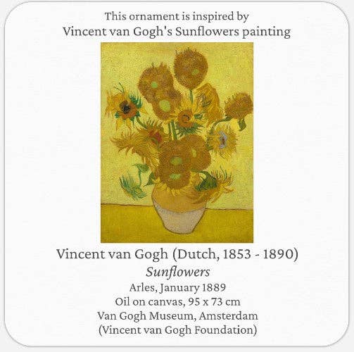 Blown Glass Ornament - Van Gogh Sunflowers