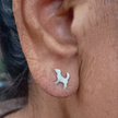 Tiny Dog Studs - Sterling Silver, Indonesia