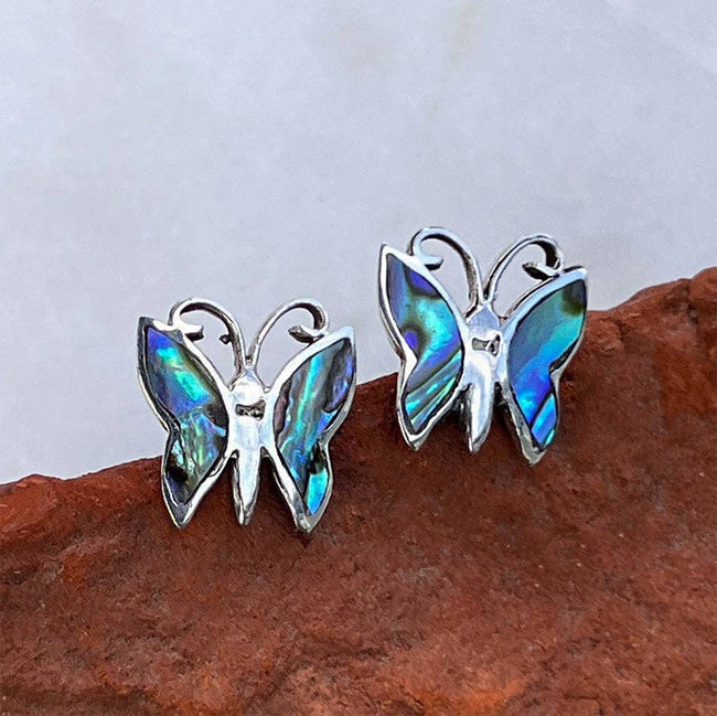 Abalone Butterfly Studs