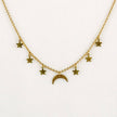 Moon and Stars Necklace: Gold
