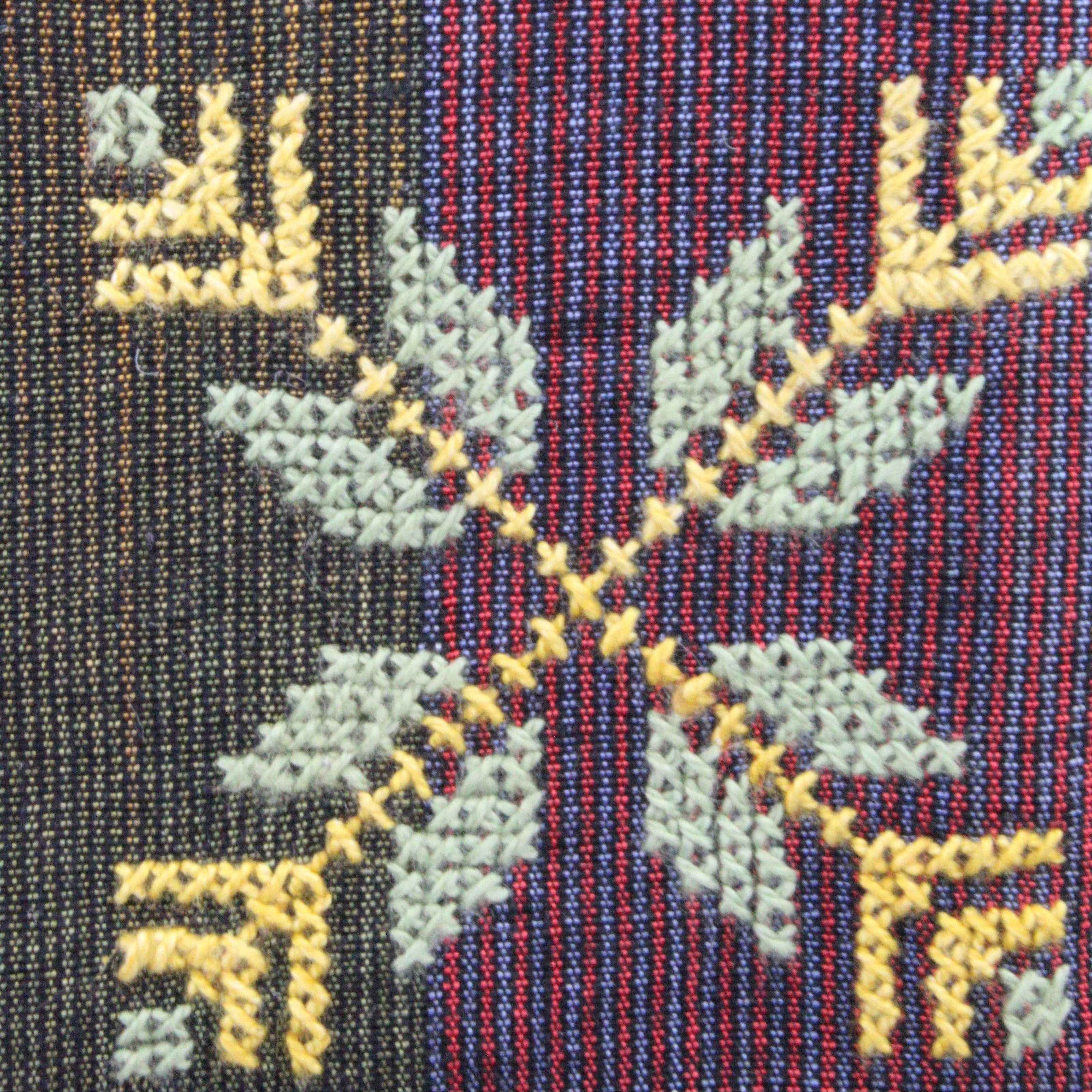 Edith Handcrafted Crossbody: Green & Mauve - Pistachio & Yellow Embroidery