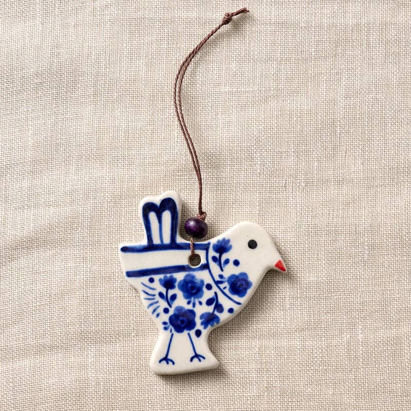 Hand Painted Ceramic Bird Ornament